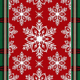 Festive Snowflake Holiday Accent With Decorative Plaid Border(Red)