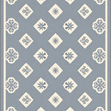 Interlocking Medallion with Subtle Floral Accents(Blue)