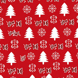 Winter Wonderland Interlocking Fir Tree and Snow Crystal(Red)