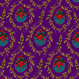 Vintage Holly Berry Wreath Anti Slip Festive Throw(Purple)