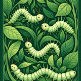 Whimsical Caterpillar and Leaf Parade with Nature(Green)