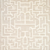 Contemporary Beige High Low Pile Abstracted Tilework(Beige)