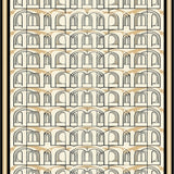 Minimalist Art Deco Area with Symmetrical Arch Motif and Graphic Detailing(Beige)