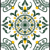 Abstract Paisley Damask Design with Swirling Ornamental Flourishes(White)