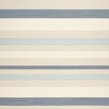 Relaxed Stripe Patio Durable Beige & Blue Mat(Beige)