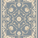 Vintage Damask Scrollwork with Elegant Motifs(Blue)