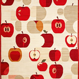 Apple Home Accent Area Mats Latex Back Non Slip Bedside Mat(Red)