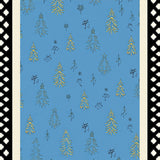 Winter Wonderland Scene Featuring Stylized Trees and Snow Flurries(Blue)