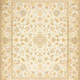 Ivory & Beige Round Floral Medallion(Beige)