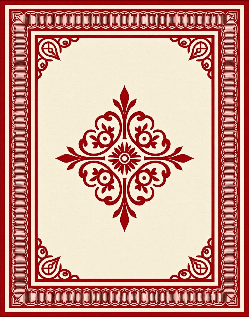 Heritage Artisan Damask Flooring Treasure (Red) - ODIKA
