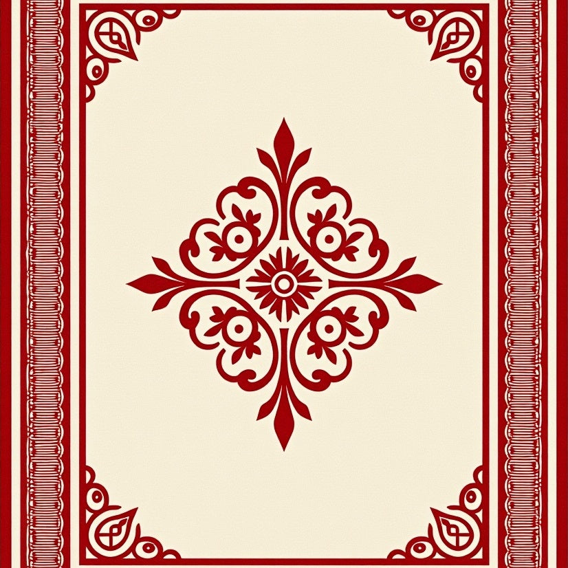 Heritage Artisan Damask Flooring Treasure (Red) - ODIKA