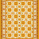 Retro Floral Medallion Style Geometric Blooms(Yellow)