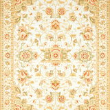 Artistic Area Showcasing Vintage Floral in Warm Beige Hues(Beige)