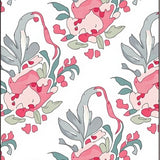 Artisan Interlocking Fleur Mosaic with Faded Watercolor Florals(Pink)