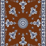 Burst Symmetrical Medallion with Ornate Floral(Brown)