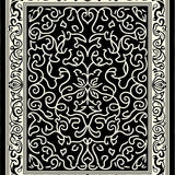 Botanical Arabesque Flourish with Stylized Vine Scrolls(Black)