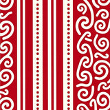Elegant Cane Stripe Yuletide Accent with Festive Swirls(Red)