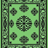 Luxurious Damask Scrollwork Floral Medallion Symphony (Green) - ODIKA