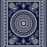 Celestial Mosaic Medallion with Ornate Filigree Motifs(Blue)