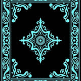 Celestial Medallion with Ornate Floral Motifs and Intricate Scrollwork (Black)