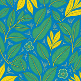 Tropical Leaf Botanical Print Nature Inspired Throw(Blue)