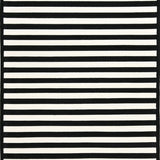 Contemporary Black White Striped Indoor/ Design(Black)