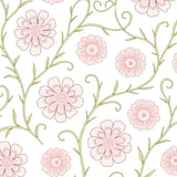 Vintage Botanical Bouquet Featuring Elegant Blush Petals and Delicate Vines (Pink) - ODIKA