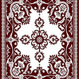 Luxurious Velvet Damask Ornamental Flourish Decorative Accent(Brown)
