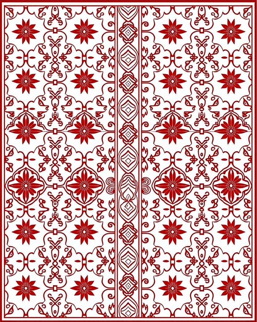 Timeless Lattice with Interlocking Bursts (Red) - ODIKA