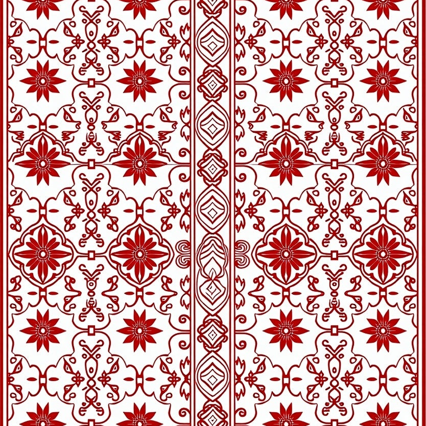 Timeless Lattice with Interlocking Bursts (Red) - ODIKA