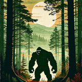 Forest Fantasy Sasquatch Adventure Area Rug(Green)