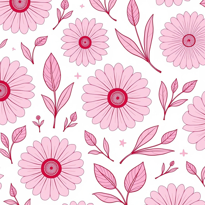 Botanical Garden Blossom Enchanted Dreamy Whimsical Illustration (Pink) - ODIKA