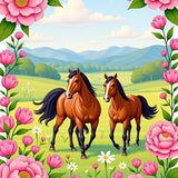 Galloping Equestrian Countryside Floral Arrangement(Pink)