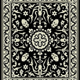 Classic Rococo Scrollwork with Faded Petal Flourish Accents (Black) - ODIKA