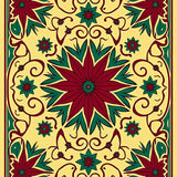 Vintage Poinsettia Tapestry with Abstract Flourishes(Ivory)