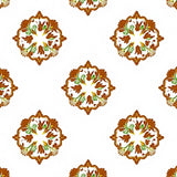 Ornate Floral Medallion with Classic European Styling (Brown)