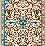 Arabesque Scroll with Interlocking Curves(Beige)