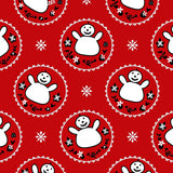 Elegant Snowflake Medallions Framing Smiling Snowman Icons Design(Red)