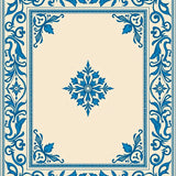 Botanical Scrollwork with Lattice Floral Filigree(Blue)