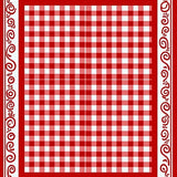High Traffic Buffalo Check with Cane Stripe Accent Borders(Red)