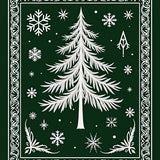 Festive Pine Tree Snowflake Half Moon Doormat Non Slip Holiday(Green)