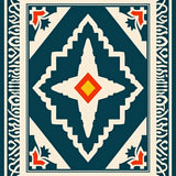 Heritage Pathway Collection With Elegant Southwestern Motifs(Blue)