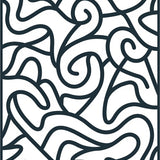 Modern Luxe Wavy Labyrinth with Minimalist Arch Outlines (Black) - ODIKA