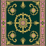 Gothic Revival Quatrefoil with Medieval Heraldic(Green)
