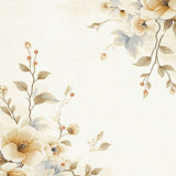 Artistic Floral Beige and Ivory Tones Modern Design(Beige)