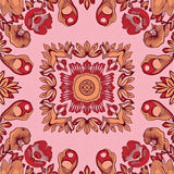Intricate Woodland Flora Composition with Acorn Accents(Pink)