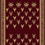 Woodland Antler Kaleidoscope Design with Festive Paisley Borders(Red)