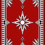 Medallion with Houndstooth Border Accent Details(Red)