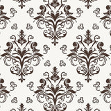 Heritage Damask Vintage Distressed Antiqued Fade Pathway Barrier(Brown)