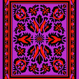 Art Holly Leaf Mosaic With Interlocking Festive Ornaments(Purple)